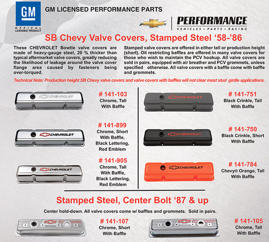 SB Chevy / Valve Covers, Stamped Steel 58-87