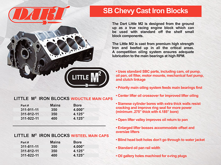 SBC DART ( Little M2 )  Cast Iron blocks