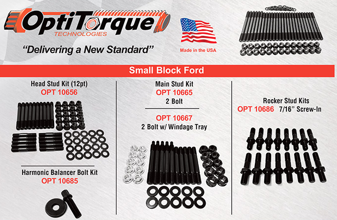 SBC Ford / Head Stud & main Stud & Rocker Stud & Harmonic Balancer Bolt Kits / Opti Torque