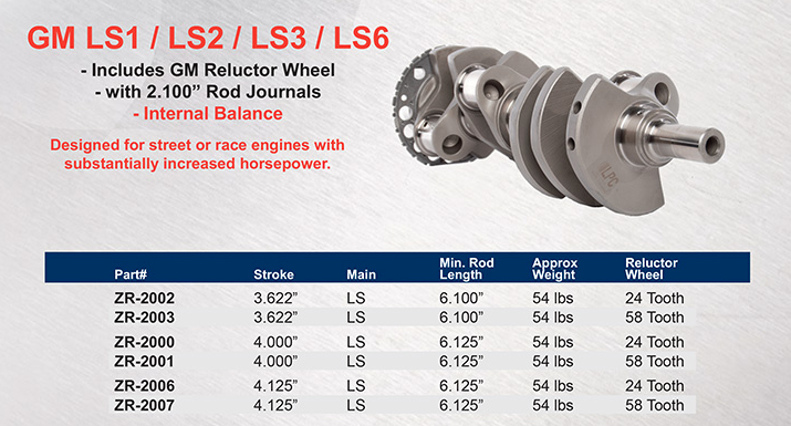LPC Forged 4340 Steel Crankshaft LS Series