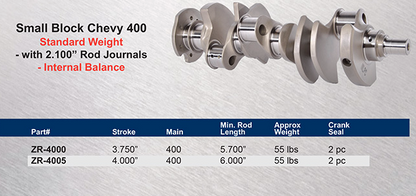 LPC Forged 4340 Steel Crankshaft 400 Small Block Chevy