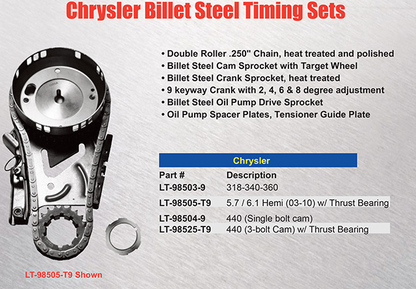 Billet Steel Chrysler Timing Set, 318 / 340 / 360