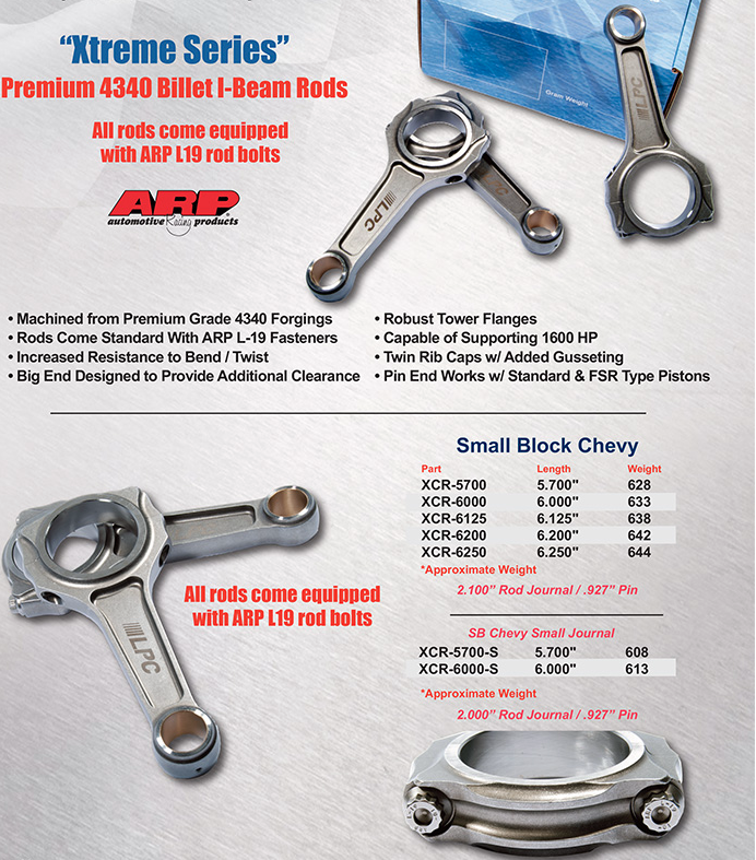 Xtreme Series Premium  4340 Billet I-Beam Rods / Small Block Chevys