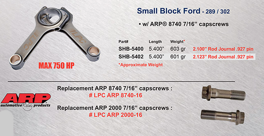 Small Block Ford / Pro Series 4340 Forged / H-Beam Rods