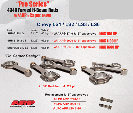 Chevy LS Series / Pro Series 4340 Forged / H-Beam Rods