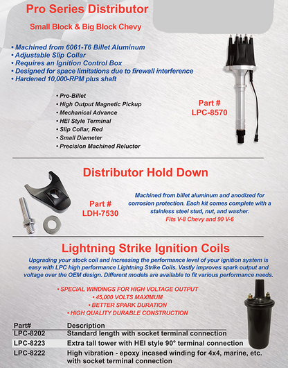 Pro Series / Distributer & Distributer Hold Down &  Lightning Strike Ignition Coils