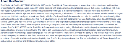 Edelbrock Pro-Flo 4 EFI XT-Style For 1986 & Earlier Chevy Small-Block
