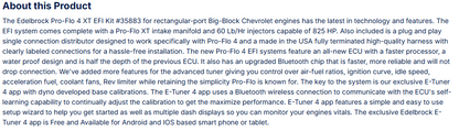 Edelbrock Pro-Flo 4 EFI XT-Style For Chevy Big-Block Rectangle Port