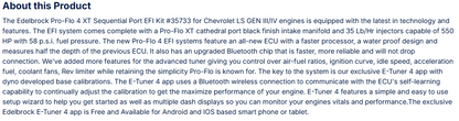 Edelbrock Pro-Flo 4 EFI XT-Style Kit For Chevrolet LS Gen III/IV