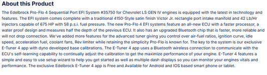Edelbrock Pro-Flo 4 EFI Traditional 4150-Style For Chevy LS Gen IV