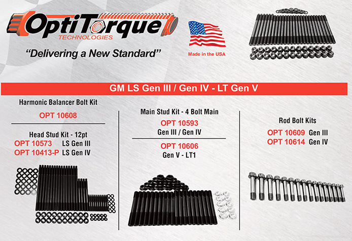 LS GM Bolt Kits Main Bolt Stud & Rod Bolt & Harmonic Balancer Bolt Kits / Opti Torque