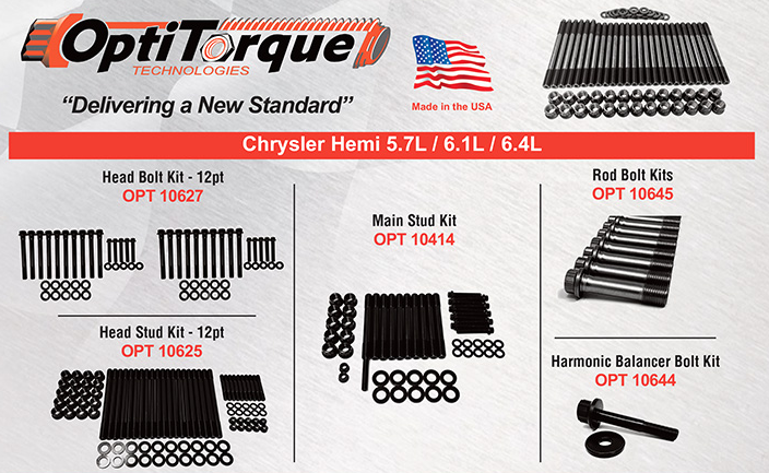 Chrysler Hemi Head Bolt & Main Stud & Rod Bolt & Harmonic Balancer Bolt Kits/  Opti Torque