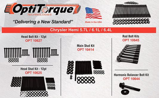 Chrysler Hemi Head Bolt & Main Stud & Rod Bolt & Harmonic Balancer Bolt Kits/  Opti Torque
