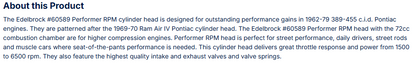 RPM Pontiac Cylinder Head 72cc Bare