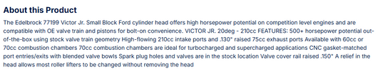 Victor Jr Small-Block Ford Cylinder Head Hydraulic Roller Camshaft