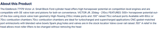 Victor Jr Small-Block Ford Cylinder Head W/ Valves