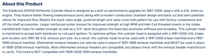 Performer Jeep 4.0L Cylinder Head, Bare