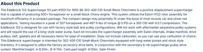 Edelbrock Supercharger Kit For 1957-86 Chevy Small-Block - Carbureted