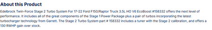 Edelbrock Twin-Force Stg 2 Kit 17-22 Ford F150/Raptor 3.5L HO EcoBoost