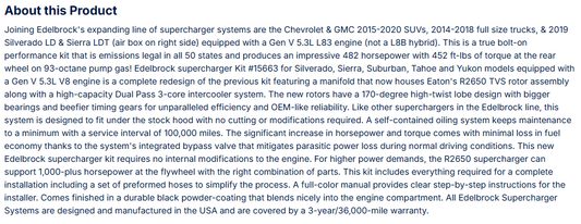 Edelbrock Supercharger 14-20 GM SUV & 14-19 Truck Gen V 5.3L W/ Tune