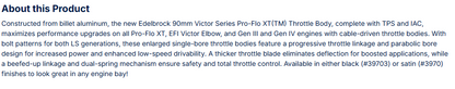 Edelbrock Victor LS Series 90mm Throttle Body, Black