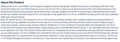 Edelbrock Pro-Flo 4+ EFI Engine Management System for 2015-17 Ford Coyote