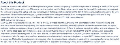 Edelbrock Pro-Flo 4+ EFI Engine Management System 05-07 Mopar Gen III HEMI