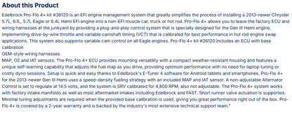 Edelbrock Pro-Flo 4+ EFI Engine Management System 2013+ Mopar Gen III HEMI