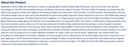 Edelbrock AVS2 650 CFM Carburetor Electric Choke, Black Plasma Finish