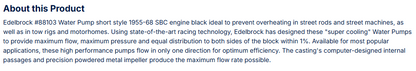 Edelbrock Water Pump for Small-Block Chevy in Black Finish (Short)