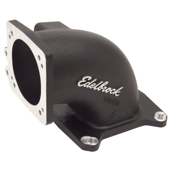 Edelbrock Throttle Body Intake Elbow High Flow, 90mm Opening, Black Powder Coated
