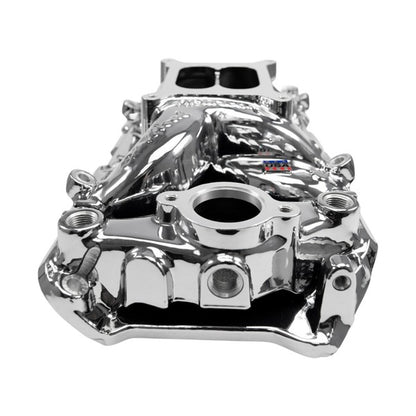 Edelbrock RPM Air-Gap Intake Manifold for Big-Block Chevy Oval Port, Chrome Plasma Finish