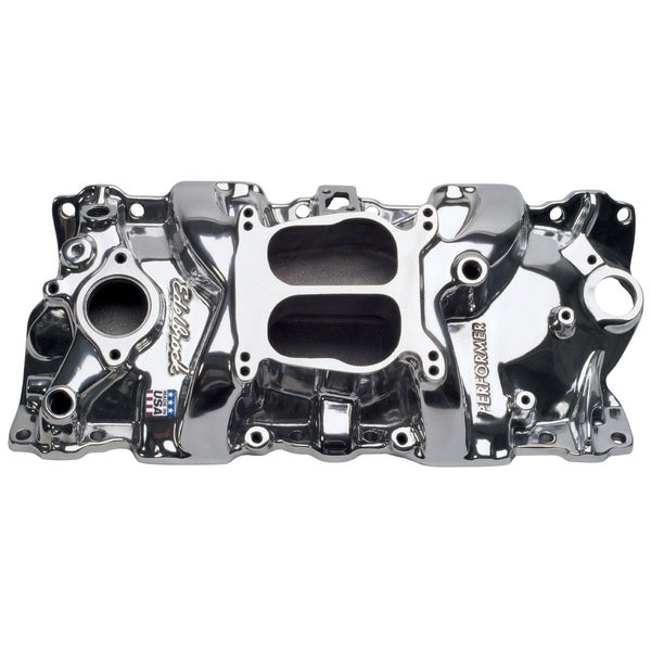 Edelbrock Performer Intake Manifold for 1955-86 Small-Block Chevy, Polished Finish