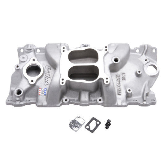 Edelbrock Performer Intake Manifold for 1955-86 Small-Block Chevy, Satin Finish