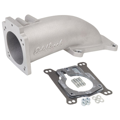 Edelbrock Throttle Body Intake Elbow Ultra Low Profile, 90mm Opening, Satin Finish