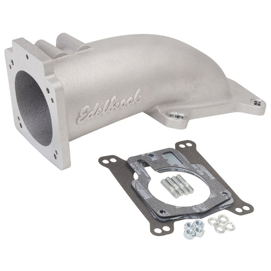 Edelbrock Throttle Body Intake Elbow Ultra Low Profile, 90mm Opening, Satin Finish