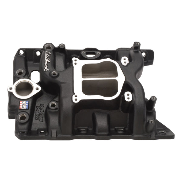 Edelbrock Performer Intake Manifold for 1965-79 Pontiac 326-455 Non-EGR, Black Finish