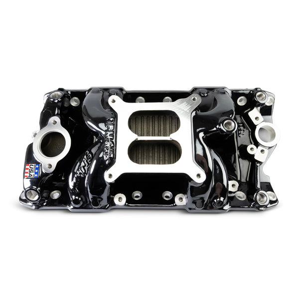 Edelbrock Performer RPM Small Block Chevy AIR-Gap Intake Manifold, Black Plasma finish