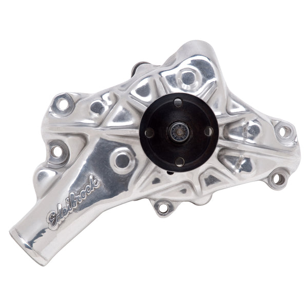 Edelbrock Water Pump for Small-Block Chevy - Reverse, in Polished Finish (Short)