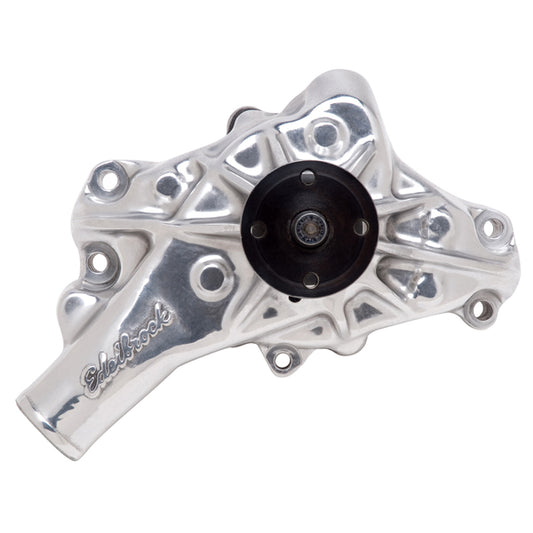 Edelbrock Water Pump for Small-Block Chevy - Reverse, in Polished Finish (Short)